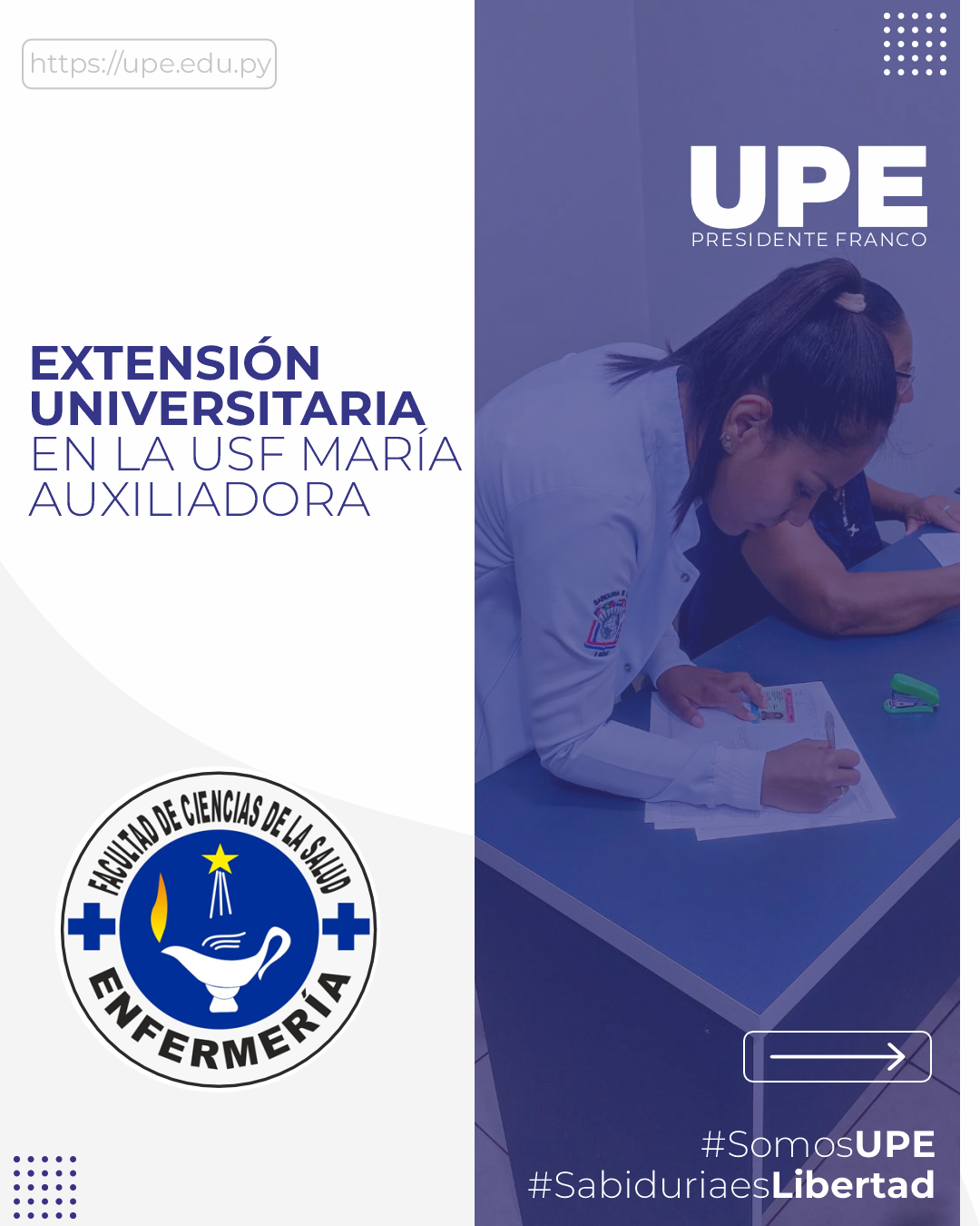 Avance Exitoso de Estudiantes de Enfermería (UPE) con Extensión Universitaria